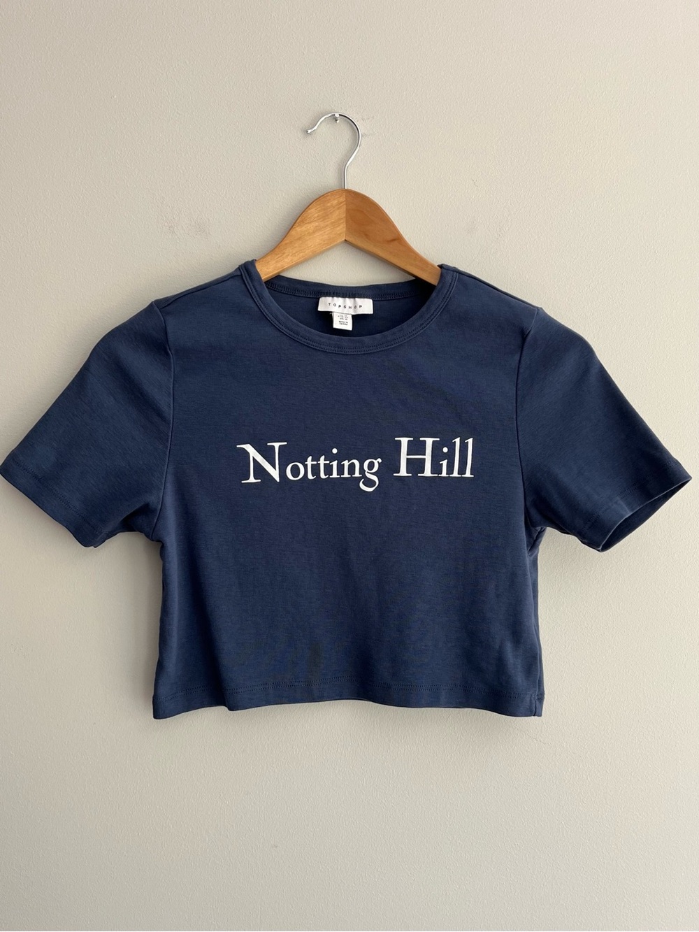 Topshop Notting Hill Navy Blue Crop Top size 10